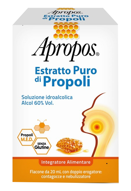 APROPOS ESTRATTO PURO DI PROPOLI SPRAY+CONTAGOCCE 20 ML - farmaidea24.com