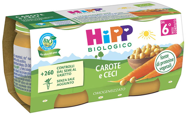 HIPP BIO OMOGENEIZZATO CAROTE/CECI 2X80 G - farmaidea24.com