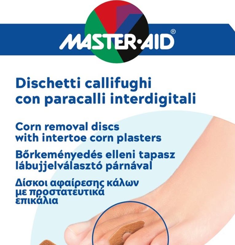 DISCHETTO CALLIFUGO 6 PEZZI + PARACALLO 6 PEZZI INTERDIGITALI MASTER-AID FOOTCARE B5 - farmaidea24.com