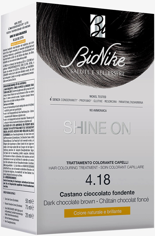 SHINE ON CASTANO CIOCCOLATO FONDENTE 4,18 FLACONE 75 ML + TUBO 50 ML - farmaidea24.com