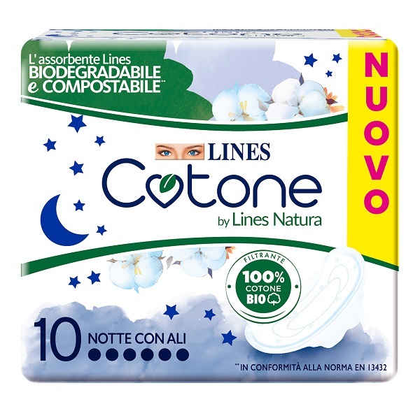 LINES COTONE BIO ULTRA NOTTE 10 PEZZI - farmaidea24.com