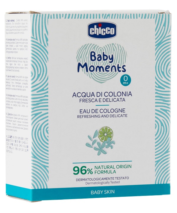 CHICCO BABY MOMENTS ACQUA DI COLONIA FRESCA E DELICATA 100 ML - farmaidea24.com
