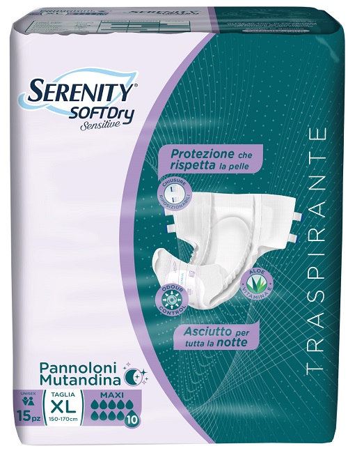 PANNOLONE MUTANDINA SERENITY SD SENSITIVE MAXI XL 15 PEZZI - farmaidea24.com