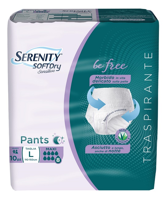 SERENITY PANTS SD SENSITIVE BE FREE MAXI L 10 PEZZI - farmaidea24.com