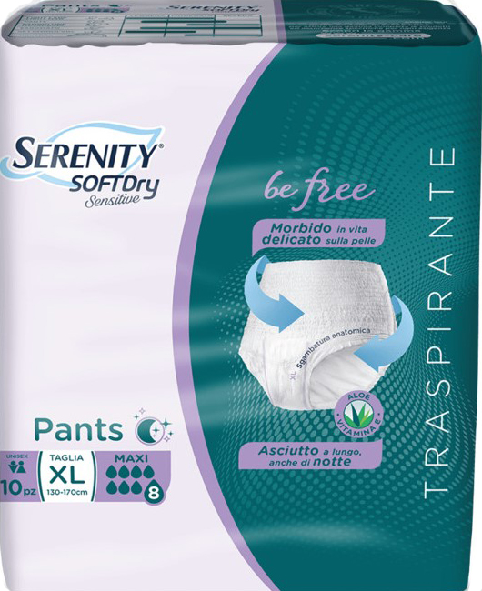 SERENITY PANTS SD SENSITIVE BE FREE MAXI XL 10 PEZZI - farmaidea24.com