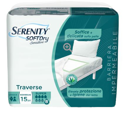 SERENITY TRAVERSA SD SENSITIVE SUPER 60X90 CM 15 PEZZI - farmaidea24.com