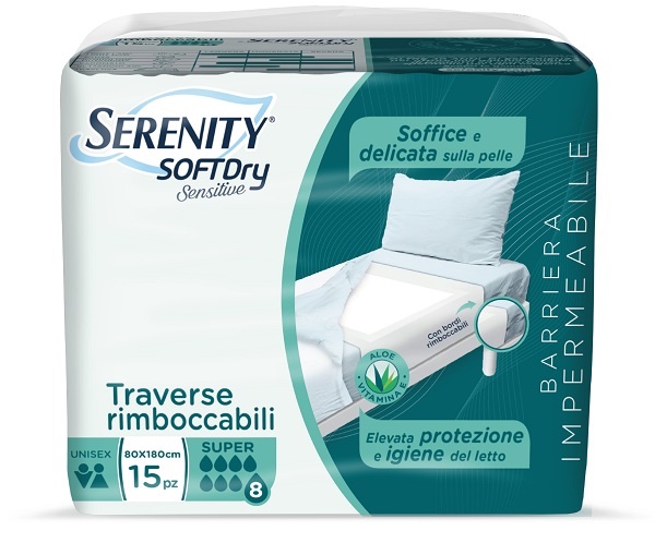 SERENITY TRAVERSA SD SENSIIVE SUPER 80X180 CM 15 PEZZI - farmaidea24.com