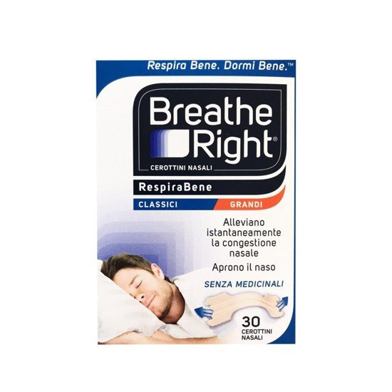 CEROTTI NASALI BREATHE RIGHT CLASSICI GRANDI 30 PEZZI - farmaidea24.com