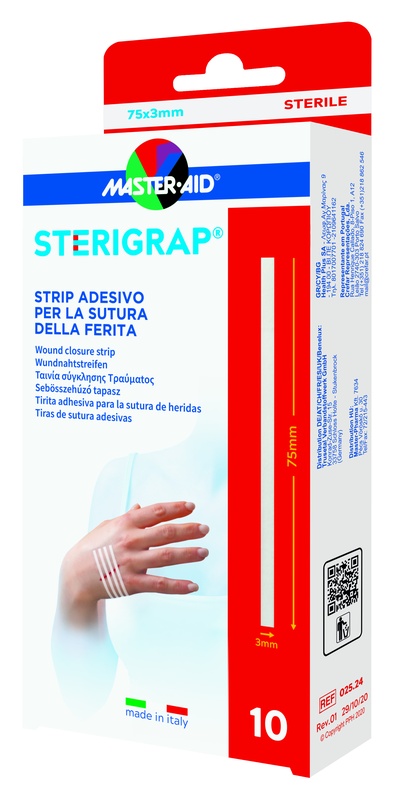 MASTER-AID STERIGRAP STRIP ADESIVO SUTURA FERITE 75X3 MM 10 PEZZI - farmaidea24.com