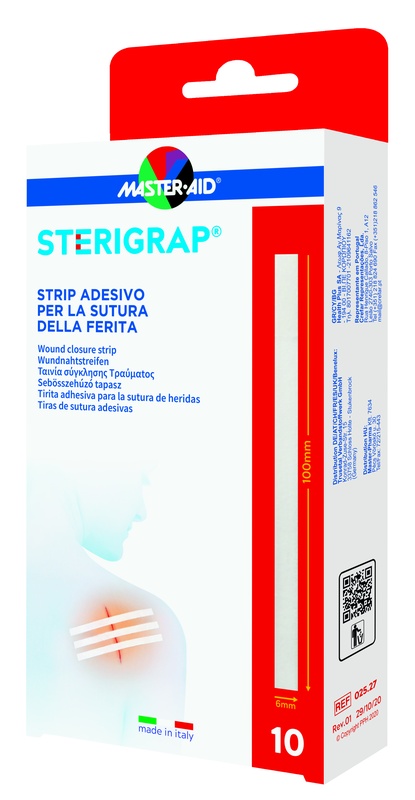 MASTER-AID STERIGRAP STRIP ADESIVO SUTURA FERITE 100X6 MM 10 PEZZI - farmaidea24.com