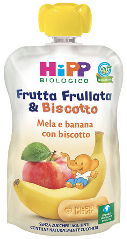 HIPP BIO FRUTTA FRULLATA&BISCOTTO MELA BANANA BISCOTTO 90 G - farmaidea24.com