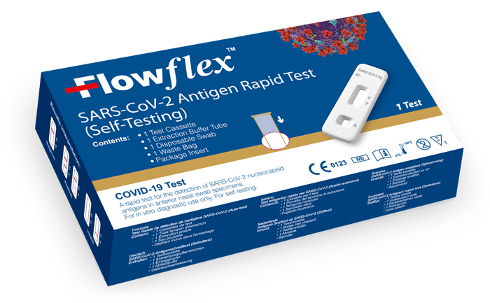 TEST ANTIGENICO RAPIDO COVID-19 FLOWFLEX AUTODIAGNOSTICO DETERMINAZIONE QUALITATIVA ANTIGENI SARS-COV-2 IN TAMPONI NASALI MEDIANTE IMMUNOCROMATOGRAFIA PROVETTA CON ALLUMINIO - farmaidea24.com