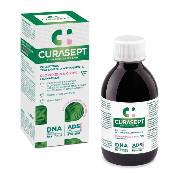 CURASEPT COLLUTORIO ADS DNA TRATTAMENTO ASTRINGENTE 200 ML + CAMPIONE OMAGGIO DENTIFRICIO ASTRINGENTE 6 ML - farmaidea24.com