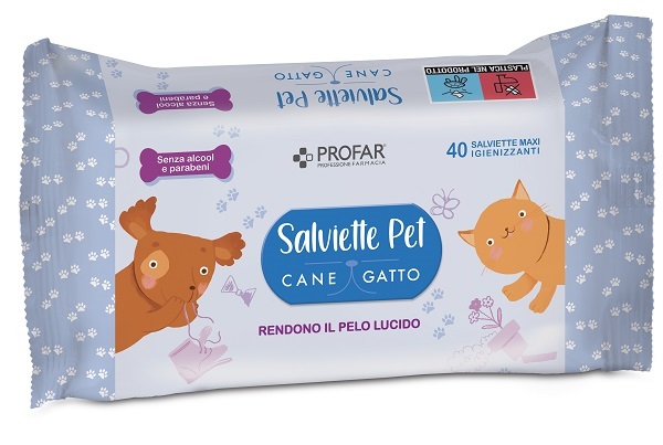 PROFAR SALVIETTE PET DETERGENTE TALCO 40 PEZZI MAXI - farmaidea24.com