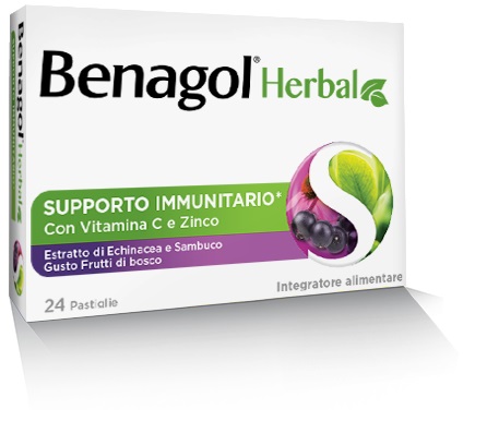BENAGOL HERBAL FRUTTI DI BOSCO 24 PASTIGLIE - farmaidea24.com