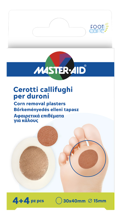 CEROTTO CALLIFUGO MASTER-AID FOOTCARE PER DURONI 4+4 PEZZI B1 - farmaidea24.com