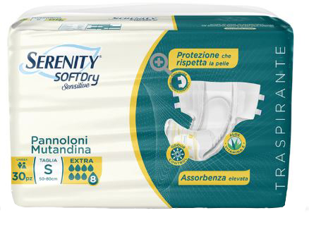 SERENITY PANNOLONE MUTANDINA SD SENSITIVE EXTRA TAGLIA S 30 PEZZI - farmaidea24.com