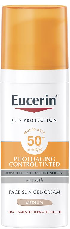 EUCERIN SUN PHOTOAGING CONTROL TINTED GEL CREME SPF50+ MEDIUM 50 ML - farmaidea24.com