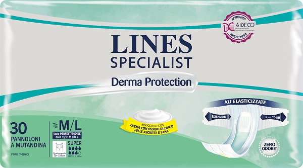 PANNOLONE A MUTANDINA LINES SPECIALIST DERMA SUPER M/L 30 PEZZI - farmaidea24.com