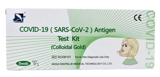TEST ANTIGENICO RAPIDO COVID-19 DEEPBLUE AUTODIAGNOSTICO DETERMINAZIONE QUALITATIVA ANTIGENI SARS-COV-2 IN TAMPONI NASALI MEDIANTE IMMUNOCROMATOGRAFIA - farmaidea24.com