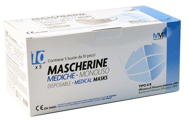 MUNUS MEDICAL MASCHERINA CHIRURGICA IIR 50 PEZZI NERA - farmaidea24.com