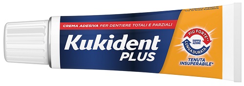 KUKIDENT PLUS DOPPIA AZIONE TENUTA INSUPERABILE CREMA ADESIVA DENTIERE 65 G - farmaidea24.com