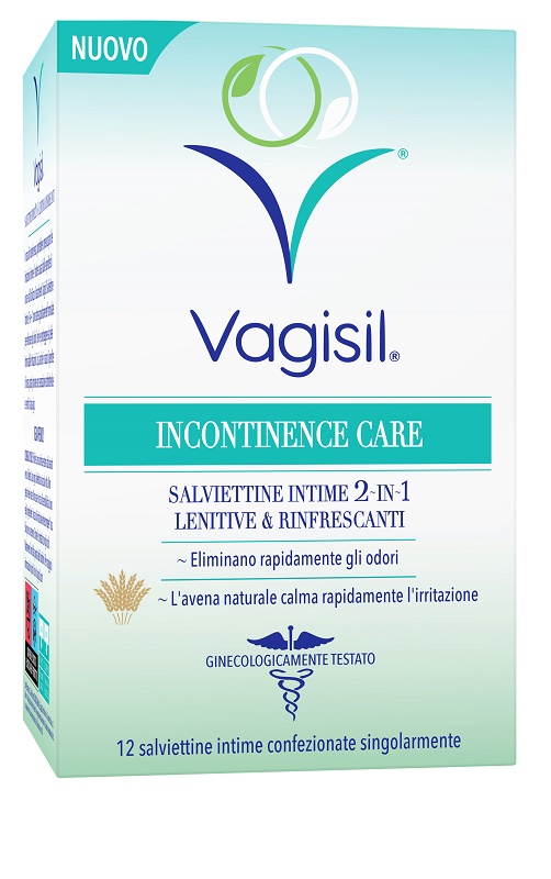 VAGISIL INCONTINENCE CARE SALVIETTINE INTIME 2IN1 LENITIVE & RINFRESCANTI 12 PEZZI - farmaidea24.com