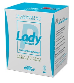 LADY PRESTERIL ASSORBENTI GIORNO CON ALI RIPIEGATI BIODEGRADABILI 10 PEZZI - farmaidea24.com