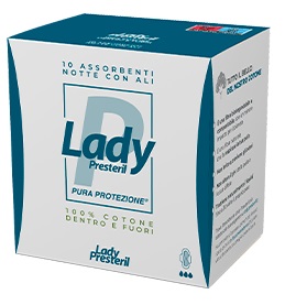 LADY PRESTERIL ASSORBENTI NOTTE CON ALI RIPIEGATI BIODEGRADABILI 10 PEZZI - farmaidea24.com