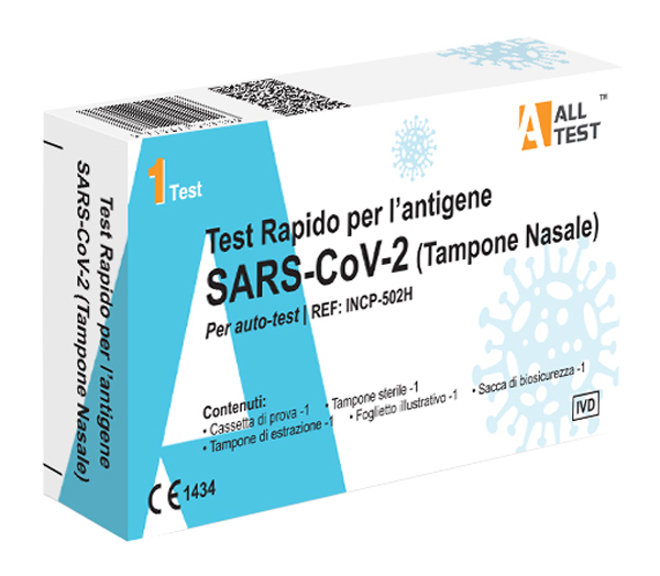 TEST ANTIGENICO RAPIDO COVID-19 ALLTEST AUTODIAGNOSTICO DETERMINAZIONE QUALITATIVA ANTIGENI SARS-COV-2 IN TAMPONI NASALI MEDIANTE IMMUNOCROMATOGRAFIA - farmaidea24.com