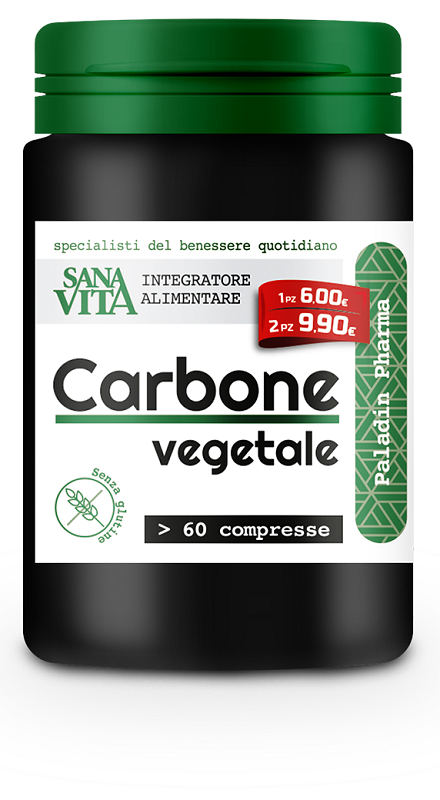 SANAVITA CARBONE VEGETALE 60 COMPRESSE - farmaidea24.com