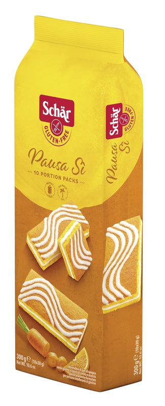 SCHAR PAUSA SI' MERENDINE DI PAN DI SPAGNA AL GUSTO DI CAROTA E ARANCIA 10 PORZIONI DA 30 G - farmaidea24.com