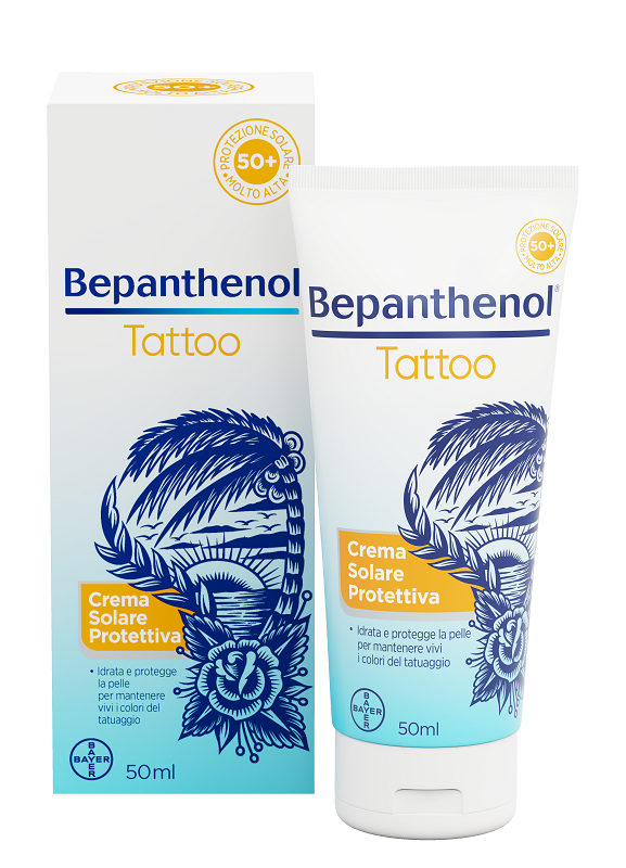 BEPANTHENOL TATTOO CREMA SOLARE PROTETTIVA SPF50+ 50 ML - farmaidea24.com