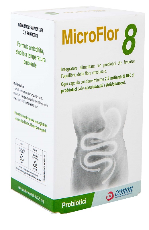 MICROFLOR 8 60 CAPSULE VEGETALI NO FRIGO - farmaidea24.com