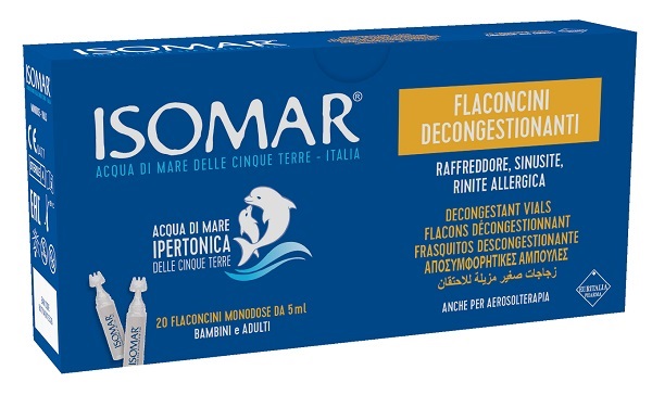 ISOMAR FLACONCINI DECONGESTIONANTI SOLUZIONE IPERTONICA 20 FLACONCINI 5 ML - farmaidea24.com