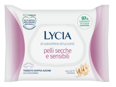 LYCIA SALVIETTINE STRUCCANTI PELLI SECCHE E SENSIBILI 20 PEZZI - farmaidea24.com