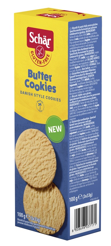 SCHAR BUTTER COOKIES BISCOTTI DI PASTAFROLLA 3 PORZIONI DA 33 G - farmaidea24.com