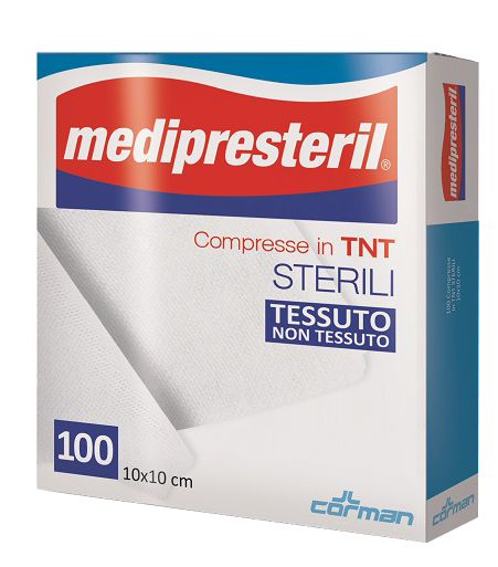 GARZA COMPRESSA MEDIPRESTERIL TNT 10X10CM 100 PEZZI - farmaidea24.com
