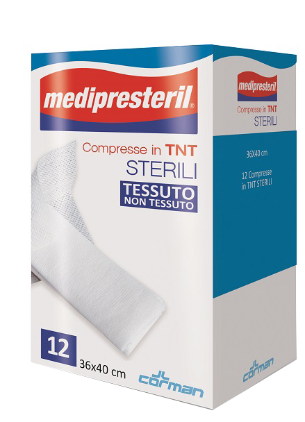 GARZA COMPRESSA MEDIPRESTERIL TNT 36X40CM 12 PEZZI - farmaidea24.com