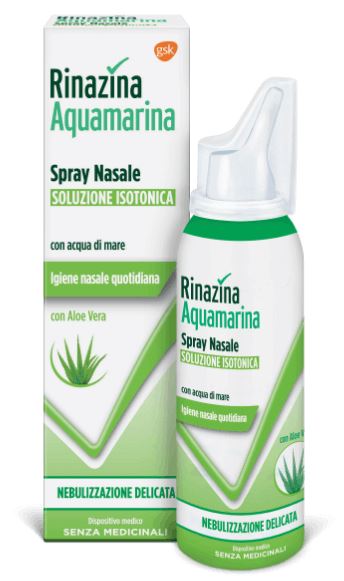 RINAZINA AQUAMARINA FAMILY SPRAY NASALE ISOTONICO DELICATO 100 ML - farmaidea24.com