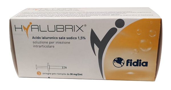 SIRINGA INTRA-ARTICOLARE HYALUBRIX ACIDO IALURONICO 1,5% 30 MG 2 ML 3 PEZZI NO ETO - farmaidea24.com