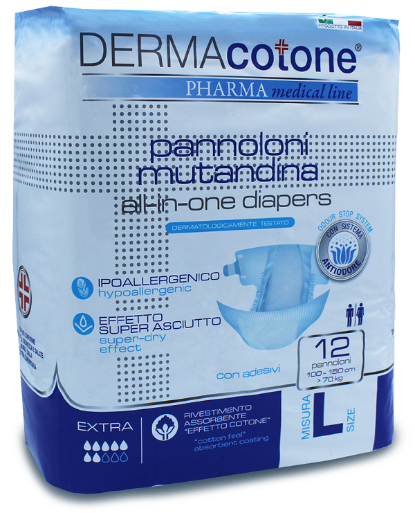 PANNOLONE MUTANDINA PER INCONTINENZA DERMACOTONE L 12 PEZZI - farmaidea24.com