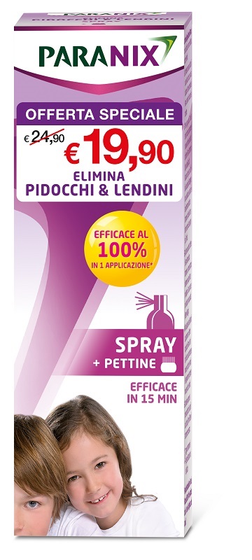 TRATTAMENTO SPRAY PIDOCCHI E LENDINI PARANIX 100 ML + PETTINE TAGLIO PREZZO - farmaidea24.com