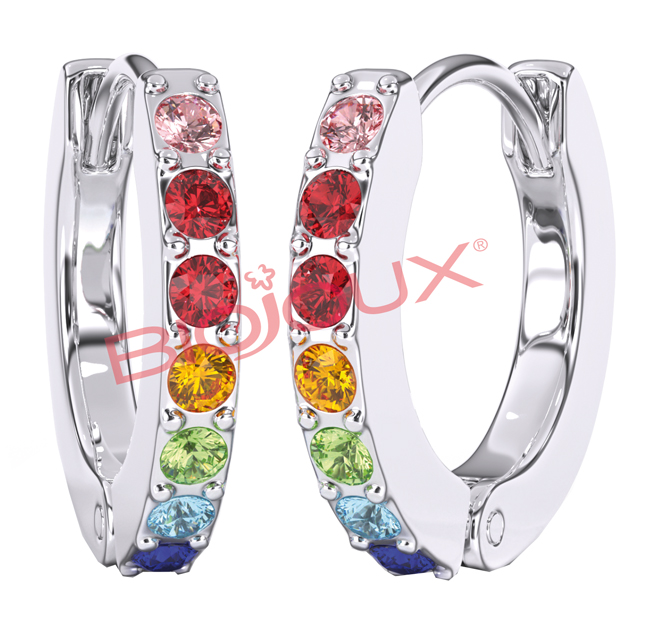 ORECCHINI CRYSTAL HOOP MULTICOLOR 1 PAIO - farmaidea24.com