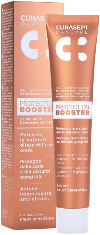 CURASEPT DAYCARE DENTIFRICIO PROTECTION BOOSTER FRUIT SENSATION 75 ML - farmaidea24.com