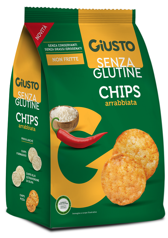 GIUSTO SENZA GLUTINE CHIPS ARRABBIATA 40 G - farmaidea24.com