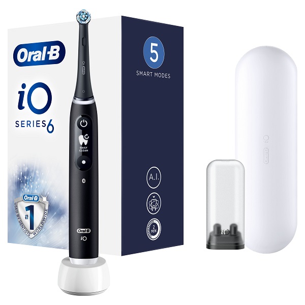 ORALB IO 6 BLACK SPAZZOLINO ELETTRICO + 2 REFILL - farmaidea24.com
