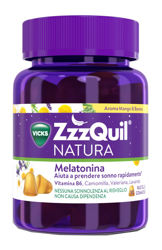 VICKS ZZZQUIL NATURA MANGO & BANANA 30 PASTIGLIE GOMMOSE - farmaidea24.com