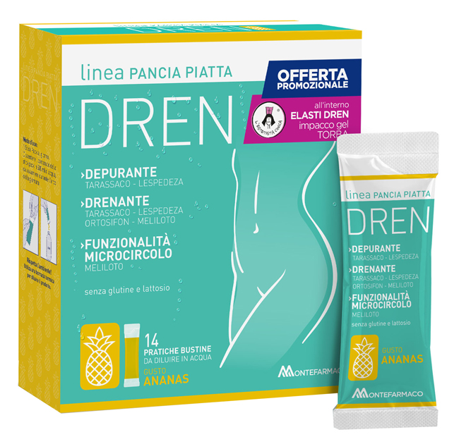 PANCIA PIATTA DREN ANANAS 14 BUSTINE STICK PACK + TORBA DRENANTE - farmaidea24.com
