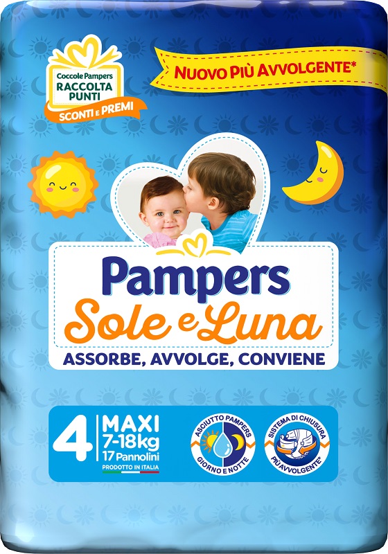PAMPERS SOLE&LUNA MAXI 17 PEZZI - farmaidea24.com